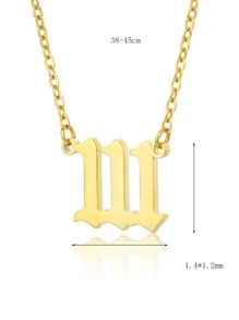 1 chiếc vòng cổ mặt số bằng thép không gỉ, trang sức cặp đôi, quà tặng sinh nhật - Vàng - Xem 9