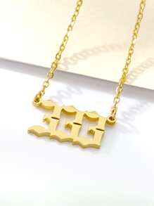 1 chiếc vòng cổ mặt số bằng thép không gỉ, trang sức cặp đôi, quà tặng sinh nhật - Vàng - Xem 6