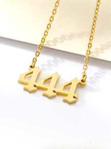 1 chiếc vòng cổ mặt số bằng thép không gỉ, trang sức cặp đôi, quà tặng sinh nhật - Vàng - Xem 7