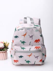 Kids Cartoon Dinosaur Pattern Classic Backpack Cute Adjustable Strap Book-Bag