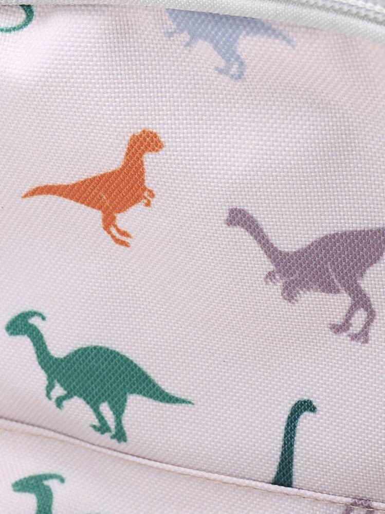 Kids Cartoon Dinosaur Pattern Classic Backpack Cute Adjustable Strap Book-Bag - Beige - View 8