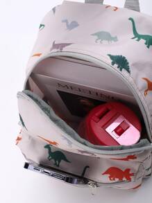 Kids Cartoon Dinosaur Pattern Classic Backpack Cute Adjustable Strap Book-Bag