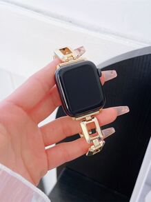 Vàng Hợp kim Dây đeo Giải trí Xu hướng: Cắt giảm Hình học Đồng hồ đeo tay , Tương thích với Apple Watch - Vàng - Xem 1