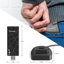 WAVLINK WN690X1 WiFi 適配器 AX1800 1800Mbps (2.4G 和 5G) USB 3.0 雙頻高增益天線 2.4GHz/5GHz WiFi 適配器適用於台式電腦，WiFi 6 (802.11ax) 適配器兼容 Windows，迷你旅行裝，無綫 USB 網絡適配器 - 黑色 - 查看 5