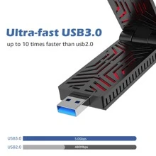 WAVLINK WN690X1 WiFi 適配器 AX1800 1800Mbps (2.4G 和 5G) USB 3.0 雙頻高增益天線 2.4GHz/5GHz WiFi 適配器適用於台式電腦，WiFi 6 (802.11ax) 適配器兼容 Windows，迷你旅行裝，無綫 USB 網絡適配器 - 黑色 - 查看 7