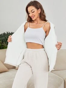 Của phụ nữ Có khóa kéo Trắng Chenille - trắng - Xem 2