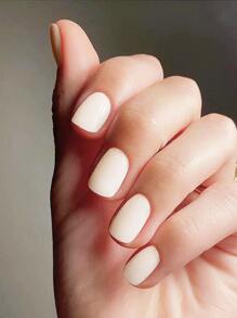 24入組短方形金色香檳色顏色假指甲帶1床單果凍膠水和1入組指甲銼 - 彩色 - 查看 1