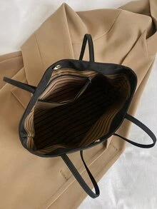 Bolsos tote de mujer Liso - Negro - Ver 4