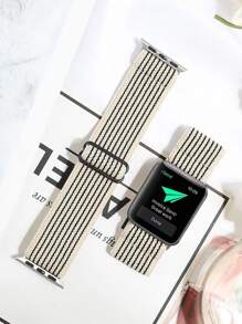 1 pieza Correa de reloj de rayas jacquard elástico de nailon ajustable compatible con Apple Watch 38mm 40 mm 41mm 42mm 44MM 45mm 49mm , compatible con Apple Watch serie 8/7/6/5/4/3/2/1/SE/Ultra