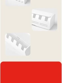 1入組無鑽，防塵牙刷架，粘膠式牙刷收納盒，可容納 6 支牙刷 - 白色 - 查看 8