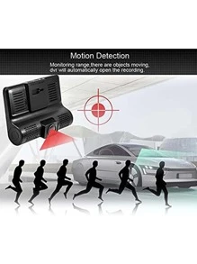 4英寸車前和後內側3通道充分高清1080P視頻車黑色盒 - 黑色 - 查看 5