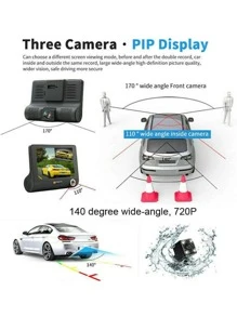 4英寸車前和後內側3通道充分高清1080P視頻車黑色盒 - 黑色 - 查看 7