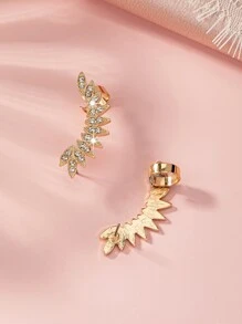 Pendientes europeo y americano estilo diosa diamante de imitación brillante con fleco en forma de diamante completo popular atmósfera fiesta - Amarillo Oro - Ver 4