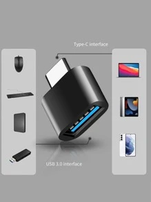 USBC至USB適配器USBC男性至USB2.0女性適配器與 iMac 兼容2021iPad2021 - 黑色 - 查看 1