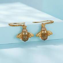 1入組925純銀可愛蜜蜂耳環適合女士生日別緻精細的首飾類禮品