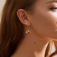 1入組925純銀可愛蜜蜂耳環適合女士生日別緻精細的首飾類禮品