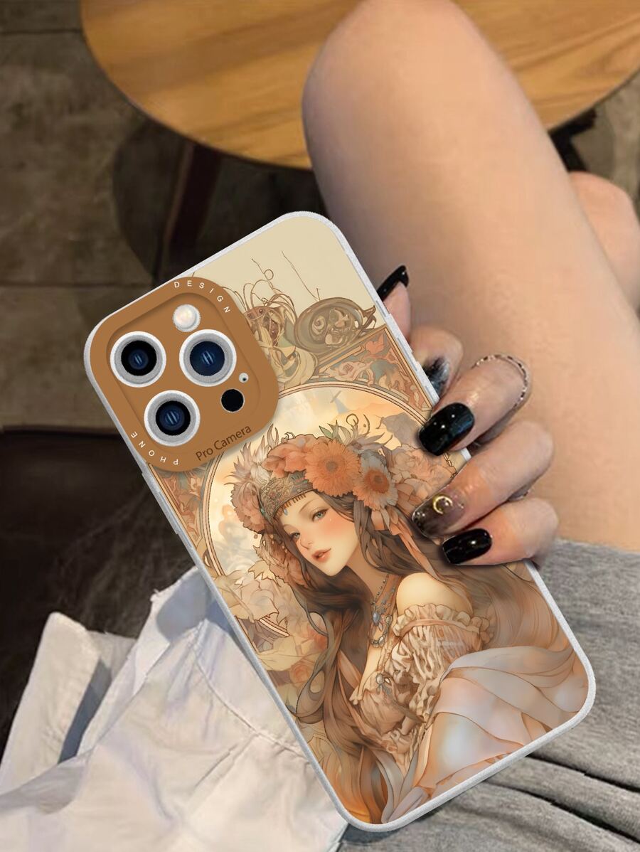 1pc Classical Oil Painting Style Tpu Phone Case Compatible With Apple And Samsung Phones