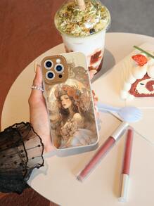 1pc Classical Oil Painting Style Tpu Phone Case Compatible With Apple And Samsung Phones