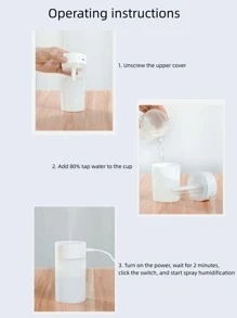 nbshan 1 bộ Máy tạo độ ẩm PP, Thiết bị tạo độ ẩm cho máy tính để bàn màu ombre hiện đại cho gia đình - trắng - Xem 3