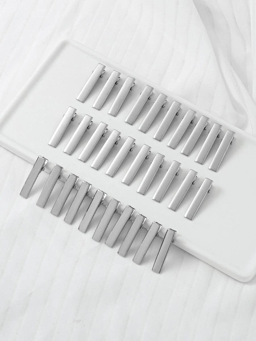 30个白色金属小发夹，适用于DIY项目，休闲金色头饰发夹爪夹发卡，发饰发夹，女士发饰