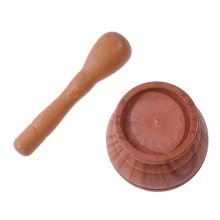 1套PP塑膠手動壓蒜器和胡椒研磨機套裝適用於家庭使用 - 咖啡棕 - 查看 4