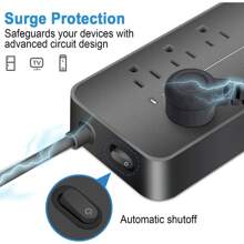 素色3.93英寸12合1多功能出口保護電源板 - 黑色 - 查看 3