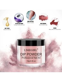 LIMEGIRL Bột Bộ dụng cụ móng tay , Tiếng Pháp Làm móng tay Acrylic Bột Hệ thống , Đèn đinh Cần thiết , Bao gồm Móng tay , Móng tay Đầu tiên , Cơ sở áo , , Áo áo Và Chải - Màu be - Xem 6