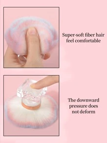 Cọ làm sạch bụi móng nghệ thuật 1 chiếc Cọ làm sạch móng hương liệu hình hoa hồng màu hồng với đế pha lê Acrylic, cọ làm sạch hộp viền vàng trong suốt cho móng tay - Hồng - Xem 5