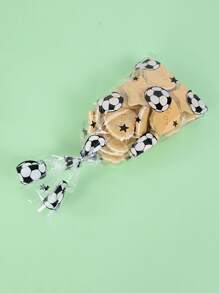 25/50/100个足球主题派对糖果袋，透明塑料袋，用于生日饼干、礼品、烘焙食品、派对用品 - 白色 - 查看 6