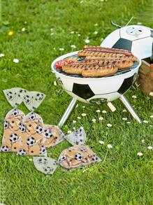 25/50/100个足球主题派对糖果袋，透明塑料袋，用于生日饼干、礼品、烘焙食品、派对用品 - 白色 - 查看 2