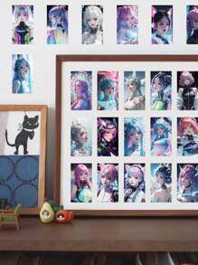 60pcs/set Punk Style Girl Stickers - Multicolor - View 3