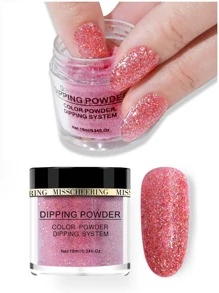 易於使用指甲油蘸粉，1入組ABS女士混色指甲裝飾 - 彩色 - 查看 1