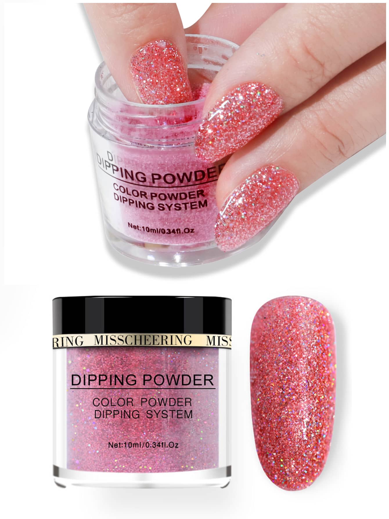 易於使用指甲油蘸粉，1入組ABS女士混色指甲裝飾 - 彩色 - 查看 1