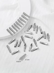 30个白色金属小发夹，适用于DIY项目，休闲金色头饰发夹爪夹发卡，发饰发夹，女士发饰