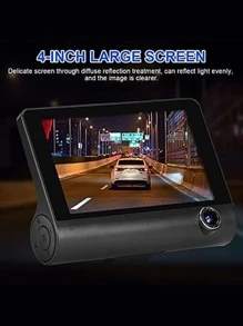 4英寸車前和後內側3通道充分高清1080P視頻車黑色盒 - 黑色 - 查看 4