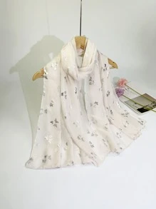 1pc Ladies' Metallic Silver Scarf - Multicolor - View 1