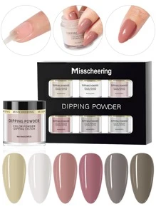 6boxes Dipping Powder Nail Art Decoration - Multicolor - View 2