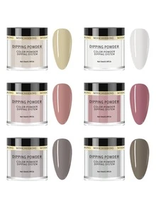 6boxes Dipping Powder Nail Art Decoration - Multicolor - View 3