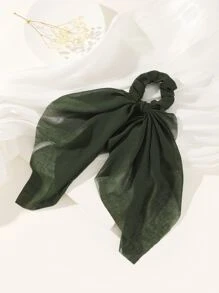 1 chiếc dây buộc tóc bằng ruy băng voan màu xanh lá cây dành cho nữ, thích hợp cho kỳ nghỉ, sử dụng hàng ngày hoặc thường ngày. Dây buộc tóc Valentine, phụ kiện tóc đuôi ngựa, dây chun co giãn, phụ kiện tóc tại nhà. - xanh quân đội - Xem 2