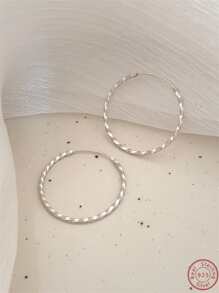 1 Paire De Boucles D'oreilles En Argent Sterling 925 Torsadées Et Scintillantes Avec Coffret Cadeau, Cadeau De La Saint-valentin Pour Femmes