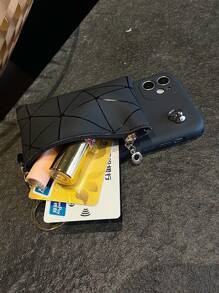 苹果 iPhone 16 带手机吊饰几何图案手机壳带挂绳兼容 iPhone15/15Plus/15Pro/15Promax - 黑色 - 查看 6