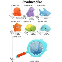 浴室玩具,水噴塗變色漂浮動物,浴室水池配件,鯊魚垂釣玩套裝適用於嬰兒和兒童 - 彩色 - 查看 2