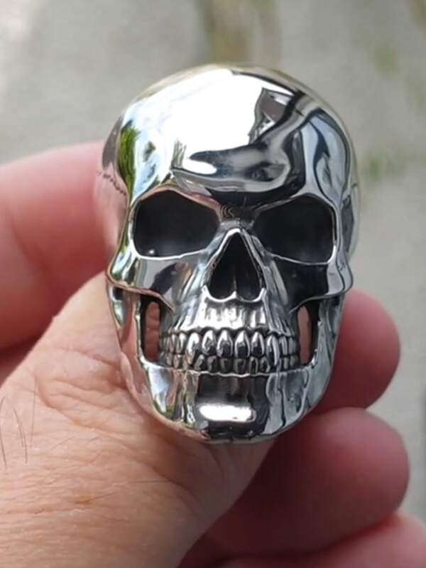 1 pieza Hip hop de hombres motocicleta jinete Anillo , en forma de cráneo Anillo , gótico punk de metal rock motocicleta jinete Accesorio