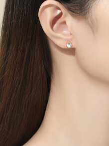 Stylever 3pcs/Set Moonstone Earrings & Ring Ladies Jewelry For Women 925 Sterling Silver Exquisite Fine Jewelry Set For Girls Wedding Prom Party Decor - Yellow Gold - View 3