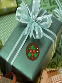 TYFYO Rollo de 500 pegatinas de decoración de regalo con diseños de dibujos animados navideños de 1 pulgada, Navidad - Multicolor - Ver 5