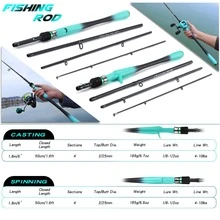 Sougayilang 鱼竿 1.8 米旋转/抛竿 碳纤维 4 节 4-10 磅鱼竿 适用于淡水钓鱼竿 - 綠色 - 查看 6