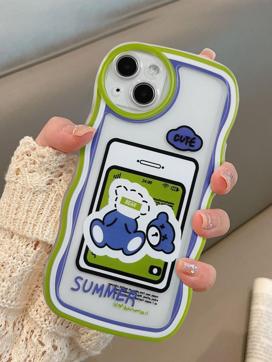 Coque de téléphone avec motif ours de bande dessinée - Multicolore - Voir 1