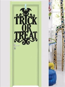TYFYO Biển báo treo Halloween Trick Or Treat Cửa quán bar Tường Vải không dệt Trang trí treo Vật dụng trang trí tiệc Halloween, Giáng sinh - màu đen - Xem 4