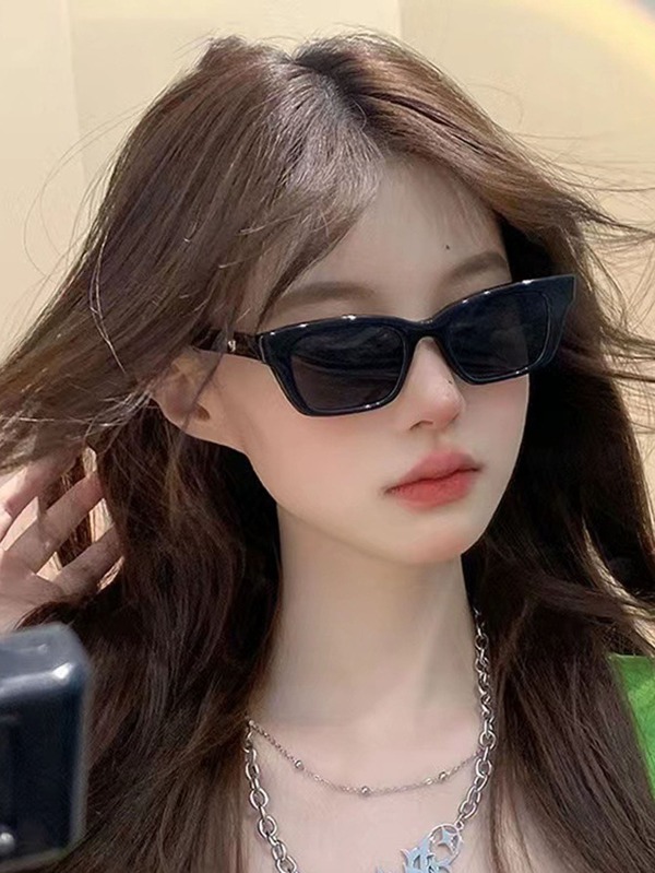 1 Pair Women's Leopard Print Ins-Style Square Fashion Glasses, Fashionable UV Protection Glasses For Summer