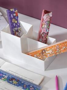 1pc 15cm Acrylic Ruler With Cartoon Patterns, Not Easily Breakable, Multi-Purpose Wave Edge Design,Rulers - Multicolor - View 8